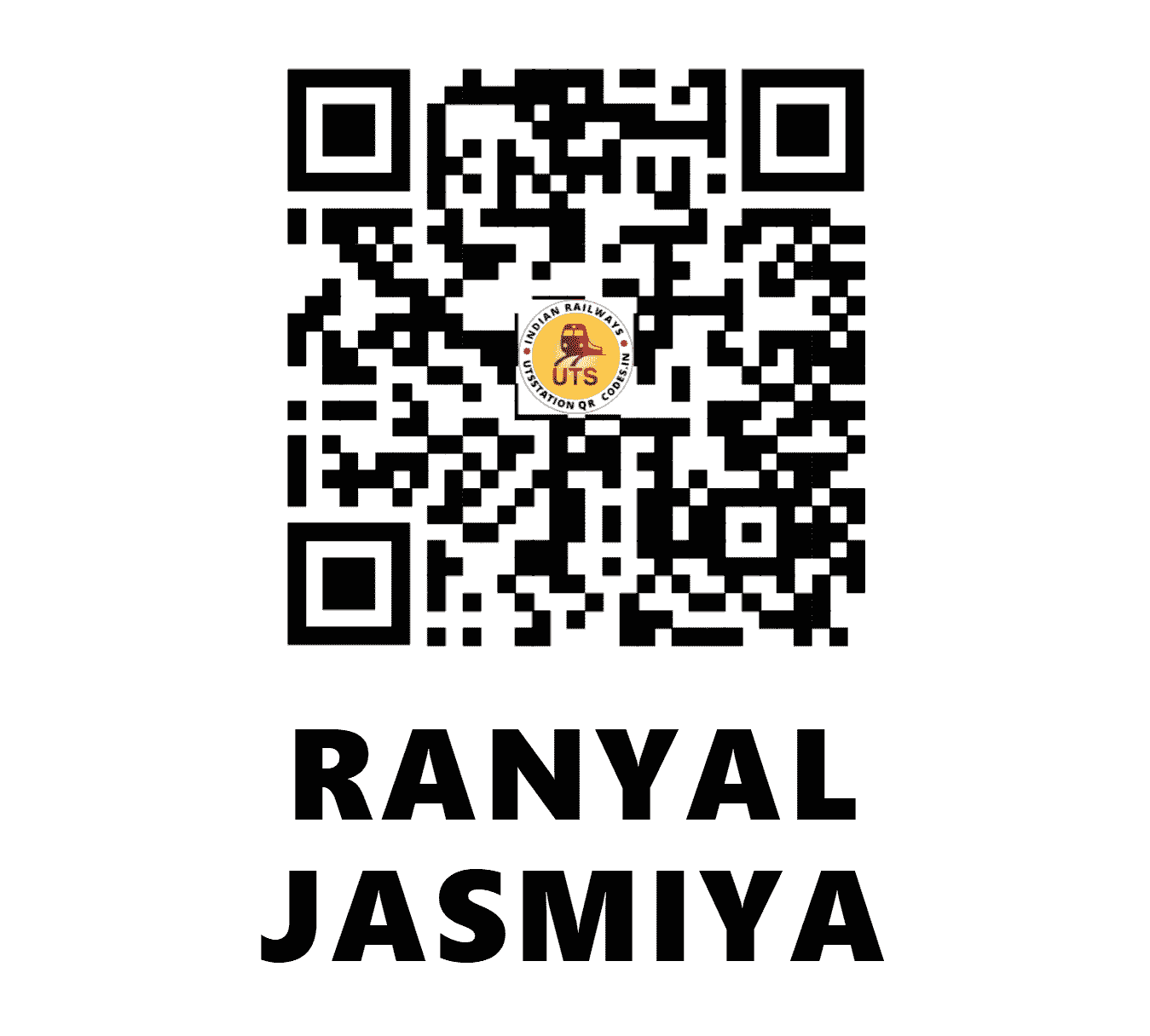 UTS QR Code for RANYAL JASMIYA - RCJ (WR - MADHYA PRADESH)